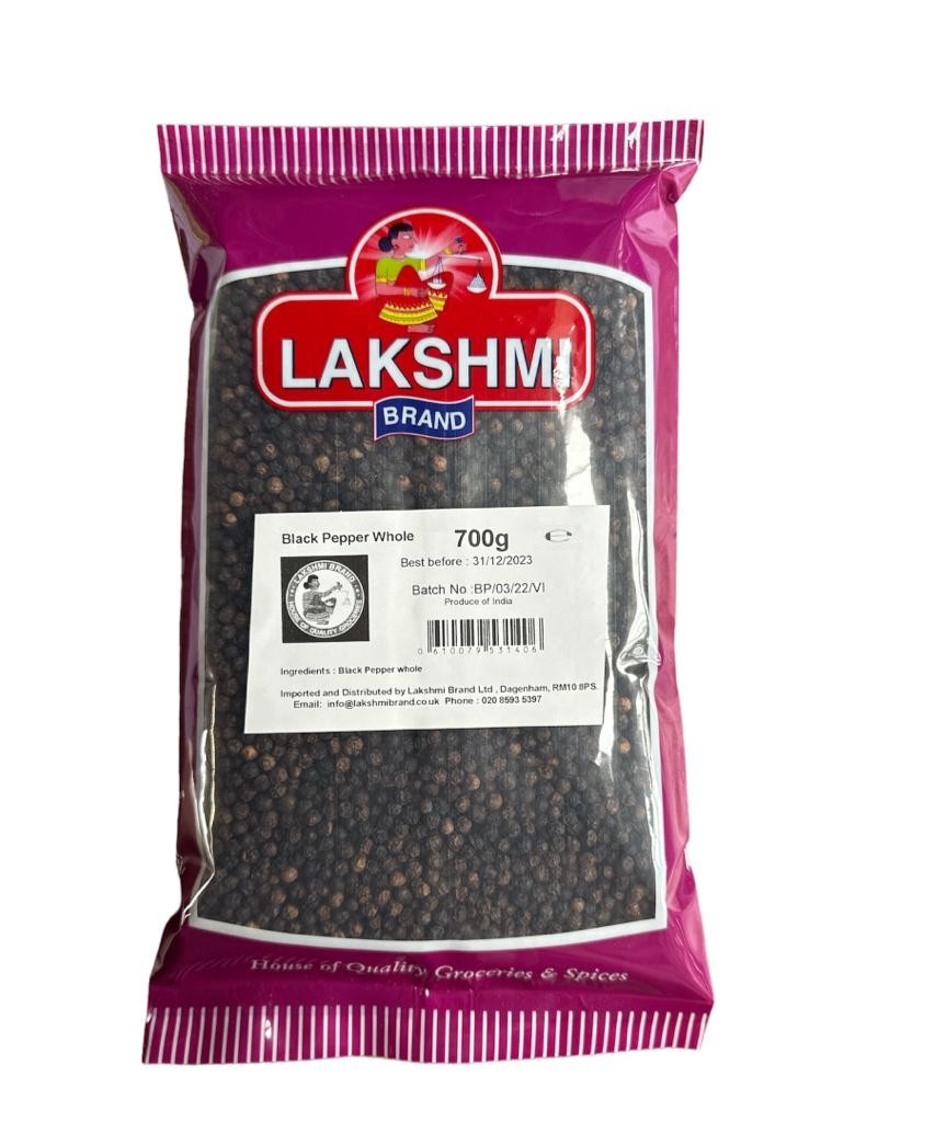 LAKSHMI BRAND -Whole Black Pepper 700gm , Best Peppercorns , Milagu , Kurumulagu , Kali Mirch , Kari Meṇasu ,Nalla Miriyālu,Kāḷā Marīfor Healthy Cooking
